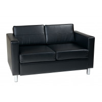 OSP Home Furnishings PAC52-V18 Pacific LoveSeat In Black Faux Leather